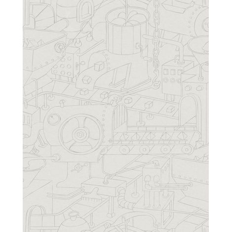 papier peint panoramique motif graphique gris - Komar (1/4)