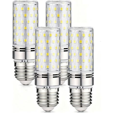 E27 LED-Lampe, Kaltweiß 6000K, 1600LM, 16W LED-Lampen, entspricht einer 150W Halogenlampe, Wechselstrom 220-240V, nicht dimmbar, große E27 Schraubfassung, Maiskolben-LED, 4er-Pack [Energieklasse F]