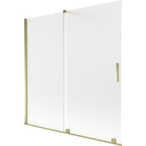 Paroi de baignoire Mexen Velar à 2 panneaux coulissants 160 x 150 cm, dépoli, doré - 896-160-000-31-50 (1/2)