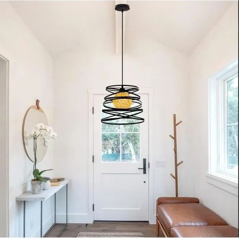 kawoo Lampe Suspension Vintage,E27 Lustre Industrielle Retro Reglable Plafonnier en Fer Style Edison pour Salon Chambre (1/4)