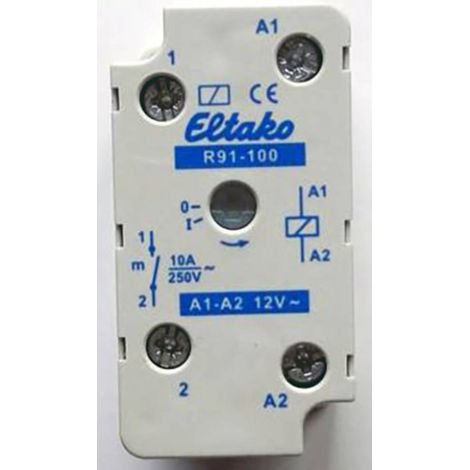 Eltako R91-100-12VAC Relais de commutation Tension nominale: 12 V Courant de commutation (max.): 8 A 1 NO (T) 1 pc(s)