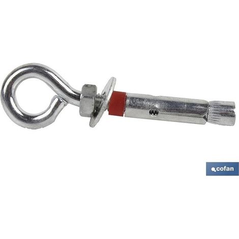 Ancrage métallique à anneau 12/16x80 mm, acier zingué pour charges lourdes (1/2)