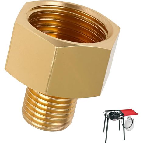 Adaptateur de Gaz en Laiton G1/2 RH Femelle vers G1/4 LH Mâle, Raccord de Tuyau de Gaz, Connecteur de Conversion Filetage Inversé, pour Installation Transfrontalière (1/5)