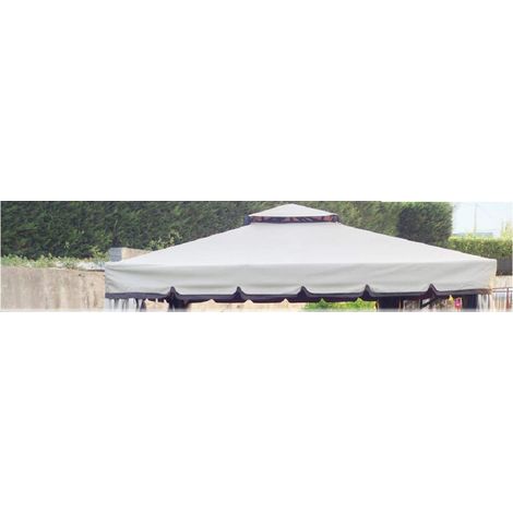 Bâche de Rechange pour tonnelle en PVC de Jardin, imperméable, Anti-Pluie, Coupe-Vent (3 x 3 m) (1/2)