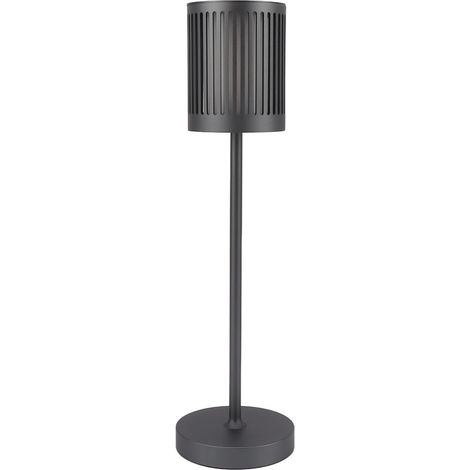 Lampe de table sans fil LED à intensité variable tactile, étanche, en métal, alimentée par batterie rechargeable USB 5000 mAh, idéale pour la chambre, le bureau ou l'extérieur (gris). (1/5)