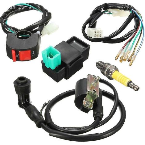 Faisceau de câblage, coupe-circuit, bobine, CDI, kit de bougies pour mini-moto 110cc, 125cc et 140cc (1/5)