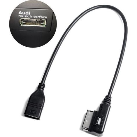 TMISHION Adaptateur de câble MP3 Interface de musique USB AMI MMI AUX MP3 adaptateur de câble pour Audi A3 S4 A5 S5 A6 S6 A7 A8 Q5