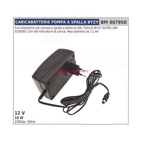 BYZY cargador de bomba de mochila 12V 10W 230VAC 50HZ con led 007950