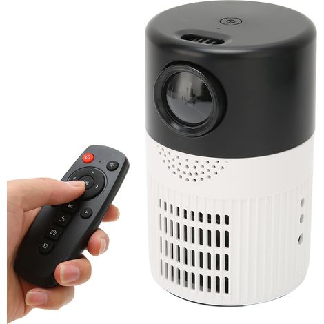 Projecteur Mini Cinéma Portable HD 1080P, Double Ventilation, Son Stéréo, Compatible Films/DVD, 100‑240V, Noir ou Blanc, Prise Européenne