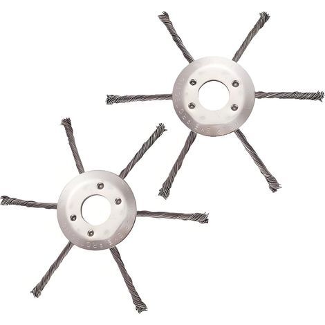 Lot de 2 Steel wire Grass Trimmer Head, 200mmTete Debroussailleuse Universelle, Compatible Tondeuse à Essence Remplacement Tete Brosse Debroussailleuse (1/4)