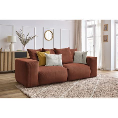 BOBOCHIC - Canapé droit fixe modulable VOLTAIRE Orange (1/5)