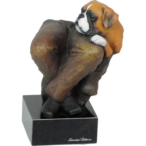 Boxer, Boxer - statuette peinte, figurine, réalisée par un artiste, marque Art-Dog (1/3)