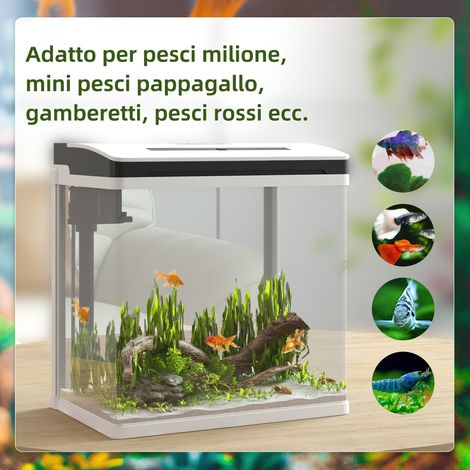Aquarium LED 13 L avec trous de ventilation, verre HD et ABS, 29 x 20 x 30,5 cm (1/5)