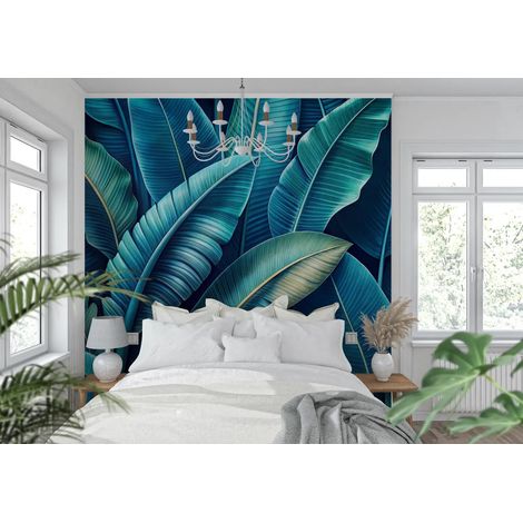 Papier Peint Tropical - Feuilles de Bananier - 150 x 250 cm (1/2)