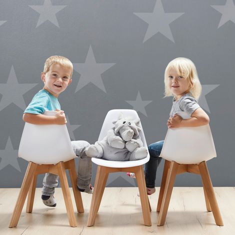 Mömax Kinderstuhl Tibby Weiß Kunststoff/Echtholz (1/5)