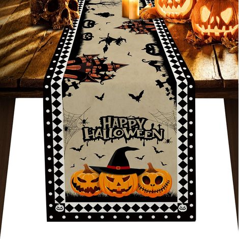 Nappe d'Halloween, maison hantée, citrouille, nappe de cuisine/salle à manger, nappe pour table basse, fête, banquet (1/5)