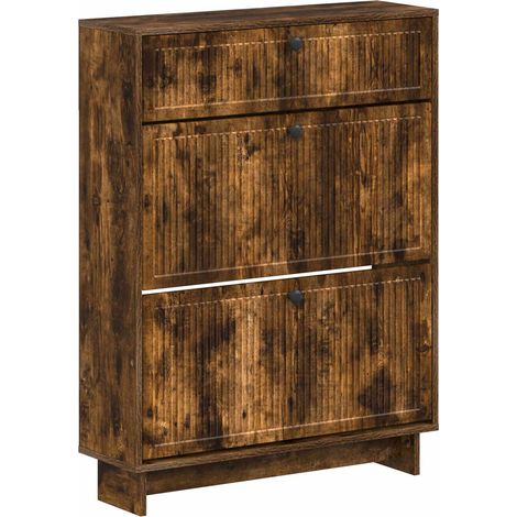 Shoe Cabinet EDE 78 x 24 x 103 cm Engineered Wood Smoked Oak vidaXL (1/5)