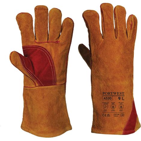 Schweißerhandschuh verstärkt Farbe: Braun Größe XL - Portwest