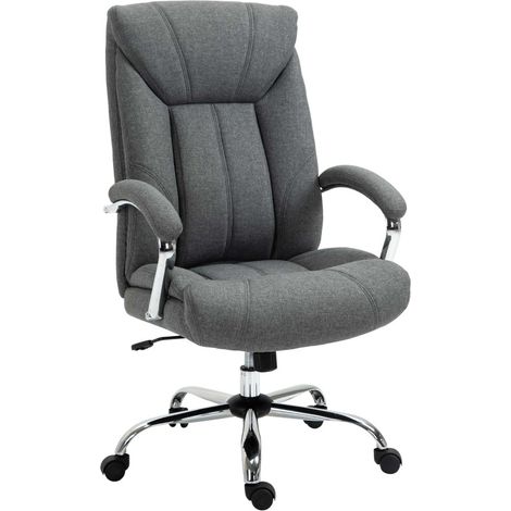 Silla de oficina ergonómica gris con función balancín, respaldo alto y altura ajustable (1/5)