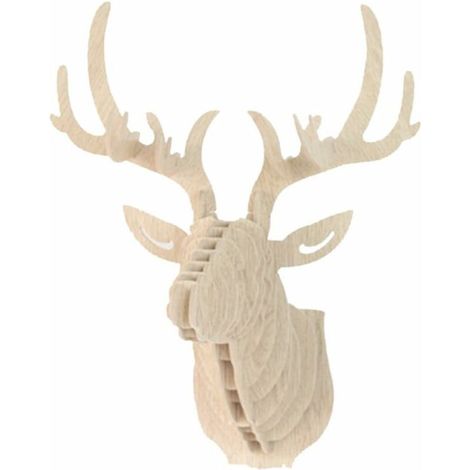 3D Wall Hanging Deer Head Sculpture Wall Decoration Entrance Hallway 29.5cmx21cmx37cm white (1/5)