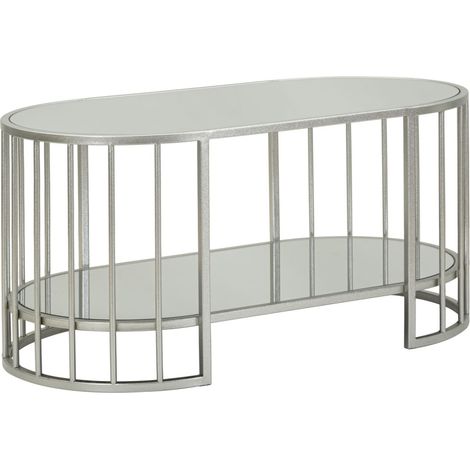 Table Basse Miroir "Smire" 90cm Argent (1/5)