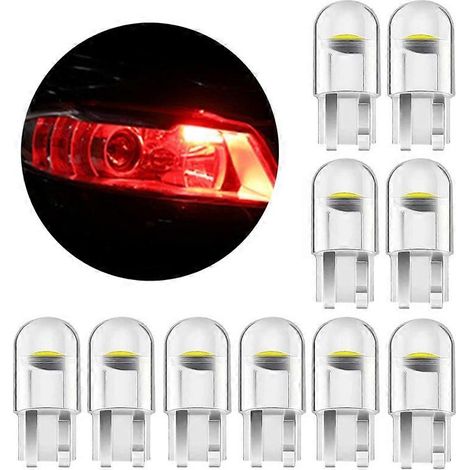 Lot de 10 ampoules LED T10 à culot W125 pour éclairage de plaque d'immatriculation arrière (feux de gabarit), 12 V (1/5)