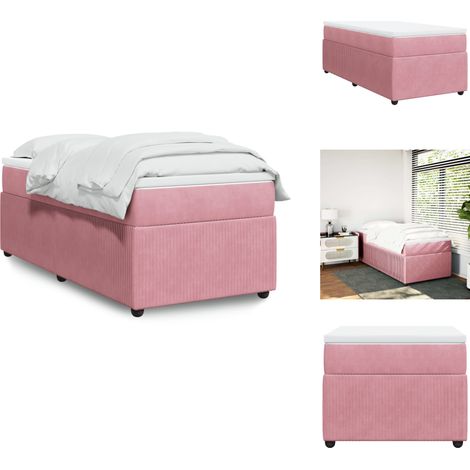 Sommier à lattes de lit avec matelas Rose 90x190 cm Velours - Sommier À Lattes De Lit - Sommiers À Lattes De Lit - Lit - Meuble De Chambre À Coucher (1/5)