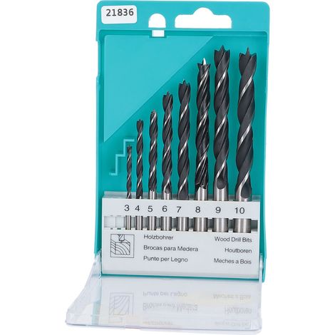 8 Pièces Mèches à Bois en Acier au Carbone, Forêt de Perçage pour Menuiserie et Bricolage (1/5)