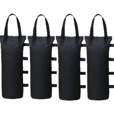 Lot de 4 sacs de sable pour auvent, poids robustes pour auvent, grands poids noirs pour tente extérieure coupe-vent, abri instantané, parasol de patio, tente à auvent (1/5)
