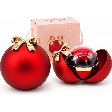 BONTURI CASA HOME DECORATION Sfera di Natale in Plexiglass Portagioielli per Sorpresa – Pallina Natalizia Trasparente da Riempire con Gioielli e Piccoli Regali (1/2)
