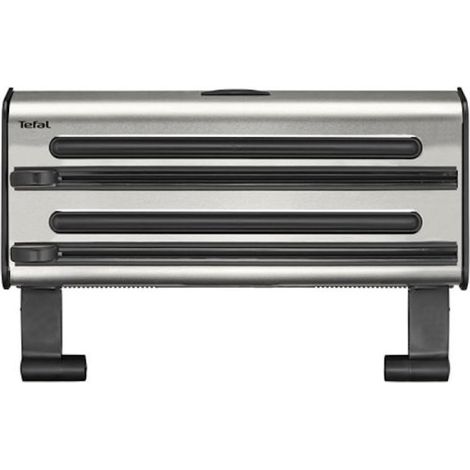 Tefal – Dérouleur mural triple inox pour film plastique, papier aluminium et essuie-tout – Coupe dans les deux sens – K1887904 (1/5)