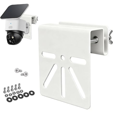 WiTi Support de gouttière en acier inoxydable pour Eufy SoloCam S340, E30/S330, installation sans perçage, support universel compatible avec panneau solaire, LED, caméras extérieures (blanc) (1/5)