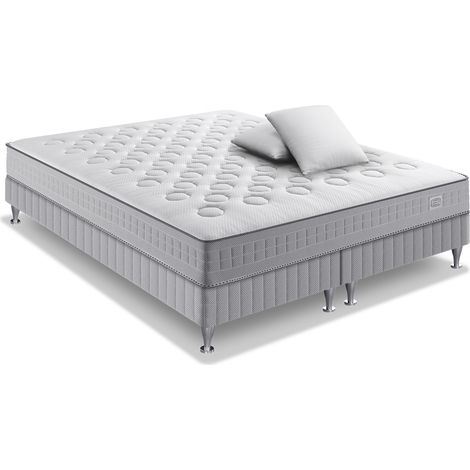 Ensemble INITIAL 160x200, SOM 2X80X200, ressorts ensachés, ferme, H23 + 2 OREILLERS (1/5)