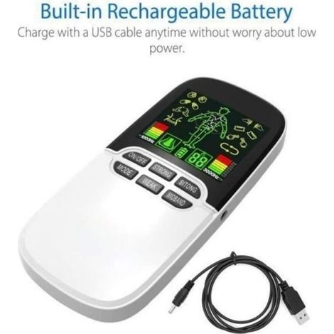 Électrostimulateur Tens - 8 modes de traitement 8 électrodes incluses - Soulagement douleur dos et sciatique (1/4)