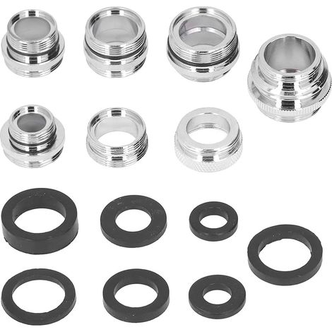 7pcs Kit Adaptateur Aérateur Robinet Métal avec Joints,Ensemble Connecteur Robinet Femelle/Mâle pour Pulvérisateurs/Filtres Jardin/Cuisine,Accessoires Tuyau pour Appareil Aérateur à économie Eau évier