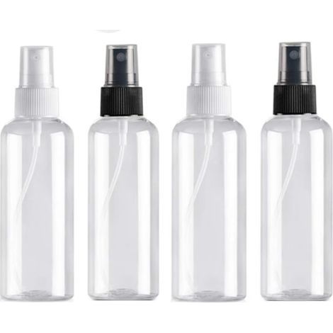 4PCS 100ml Spray Bottle, Empty Reusable Plastic Travel Bottle, Transparent Pocket Atomizer, Spray Bottles, Cosmetic Spray Caps (1/5)