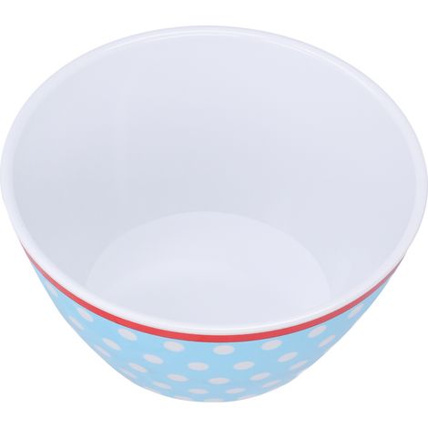 Bol à salade 500 ml, bol épais pour snacks, desserts, gâteaux, fruits, cuisson et décoration de table, bleu clair à pois (1/5)