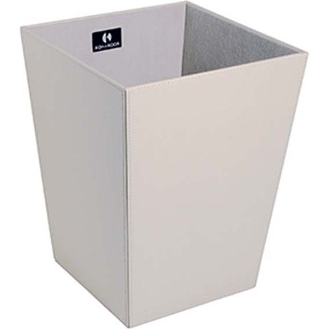 Poubelle salle de bain Ecopelle en cuir synthétique L23 x l23 x h30 cm - Gris tourterelle - Koh-I-Noor