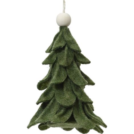 Weihnachtsanhänger Tannenbaum dunkelgrün - Filz