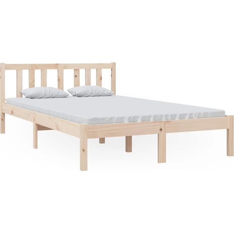 Lit Double, Lit Contemporain, Cadre de Lit bois massif 120x200 cm q5434 (1/5)
