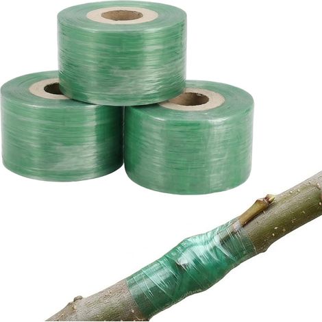 Lot de 3 Ruban à Greffer Extensible 100m, Ruban de Greffage Auto-adhésif pour Arbres Fruitiers et Plantes de Jardin, Bande de Greffage Imperméable et Transparente pour Pépinière (1/5)