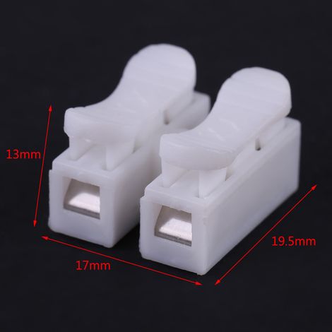 Blocs de connexion rapide CH-2 pour plafonniers LED, type à bouton-poussoir autobloquant à 2 positions, 50 pièces par ensemble. (1/5)