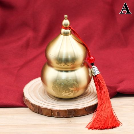 Wu Lou - Gourd Bottle En Laiton - Décoration Intérieure Bureau Étagère Maison - Protection Fortune Santé - 1 Pièce (1/4)