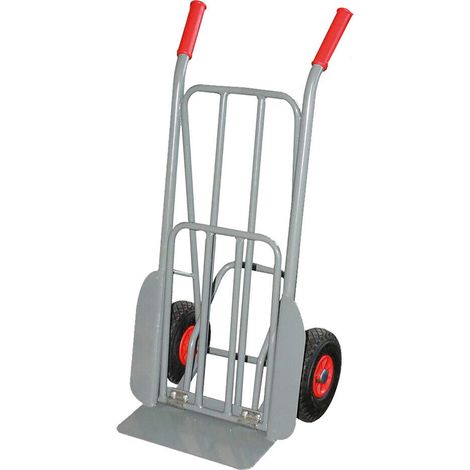 CARRELLO PORTASACCHI CON PALA RIBALTABILE ACCIAIO VERNICIATO PORTATA MAX 150KG
