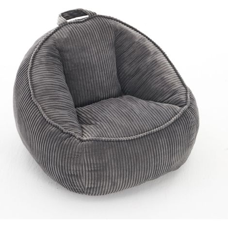 Sillón Puf de Pana, Respaldo Ergonómico, Color Gris (1/5)