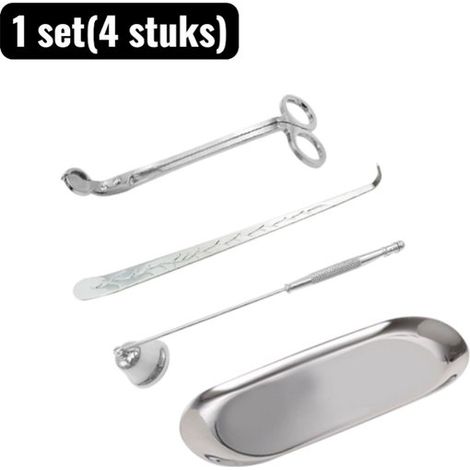 Set (4 pezzi): spegnicandele, portacandele per lumini, set di accessori per candele profumate (forbici per candele, gancio per stoppino, paralumi e vassoio per candele profumate in soggiorno) (1/5)