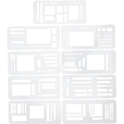 Ensemble de 9 pochoirs flexibles et réutilisables faits main pour carnets à points de 5 mm, scrapbooking et loisirs créatifs. (1/5)