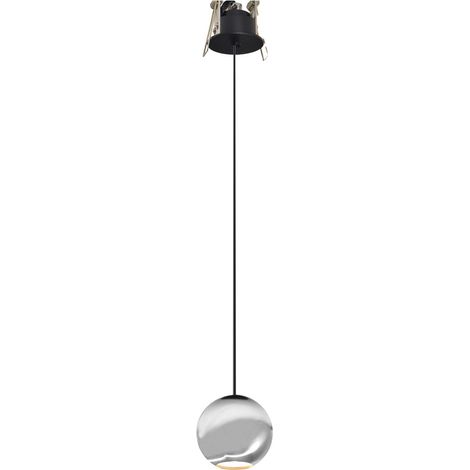 Suspension Sphérique Argentée Bora 8,5 W 36° 3000 K - Spot Led Plafonnier À Rendu Des Couleurs Élevé (Irc  93) - Beneito & Faure (1/5)