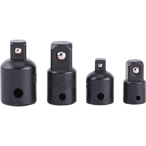 4-teiliges Schlagschrauber-Adapterset, Reduzieradapter, Ratschenschlüssel-Umrüstsatz, Schlagschrauber, Chrom-Vanadium-Stahl, 1/4" auf 3/8", 3/8" auf 1/2", 1/2" auf 3/8", 3/8" auf 1/4" (1/5)