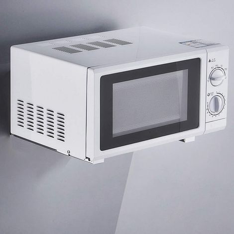 Qiilu Support de four à micro-ondes Support Mural pour Micro-ondes en Acier Inoxydable, Support Qiilu Support de four à micro-ondes Support Mural pour Micro-ondes en Acier Inoxydable, Support